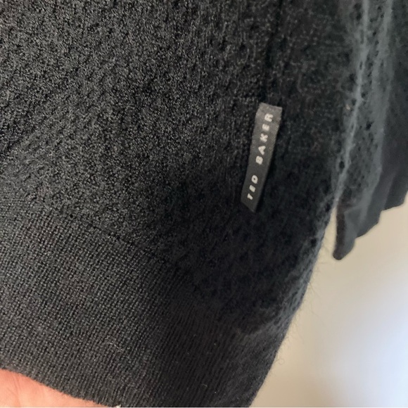 Ted Baker black wool blend quarter zip sweater - Picture 5 of 7